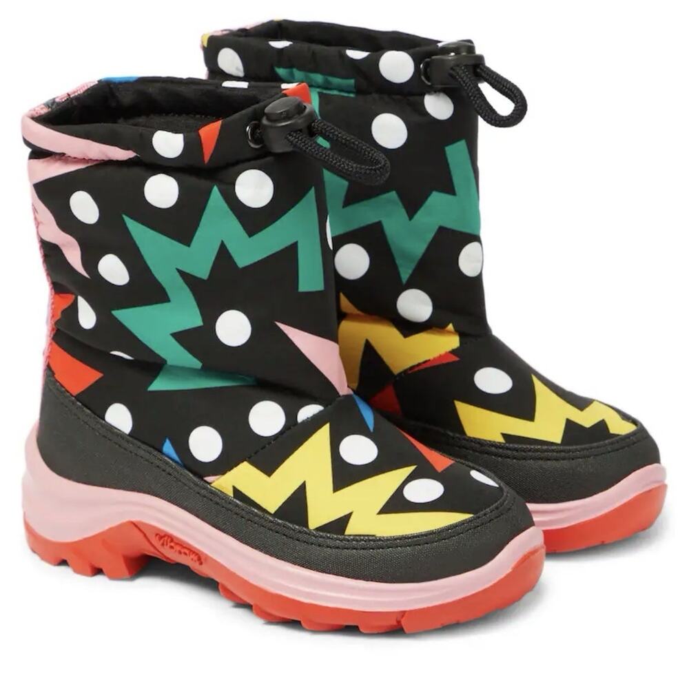 STELLA MCCARTNEY KIDS TEEN GIRLS BLACK STAR PRINT SNOWBOOTS Sz 29/11.5